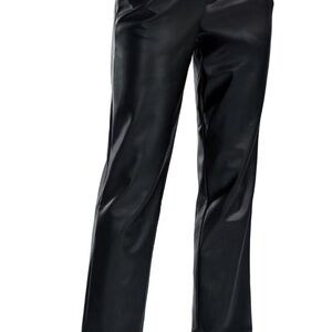 Black Faux Leather Pants